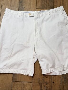 Peter Millar Crown Winston White Pima Cotton Flat Front Golf Shorts Men's 40